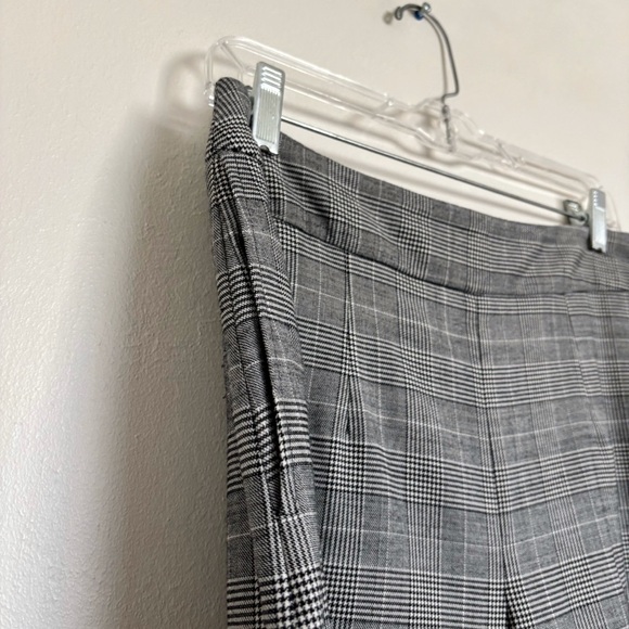Jigsaw London Plaid Wide Leg Trouser Pants Size US 6 Gray Black Wool Blend Work - Picture 4 of 11